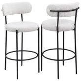 Orleans Furniture - Coaster - Viola Boucle Upholstered Bar Chair Cream (Set of 2) - 108189